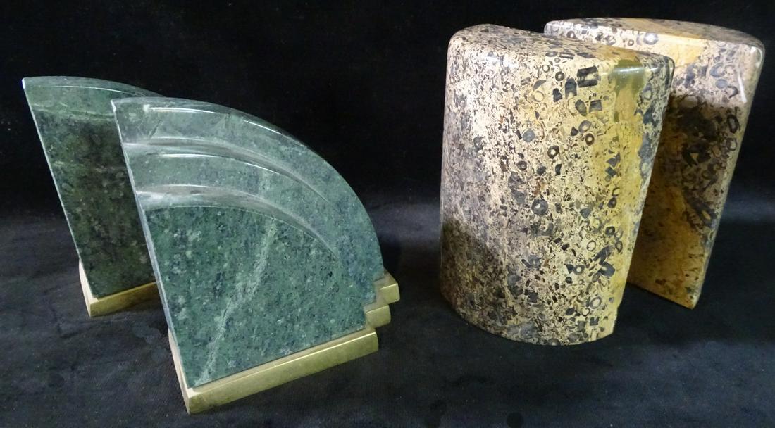 PAIR OF MARBLE BOOK ENDS 6" HIGH (1 of 9)