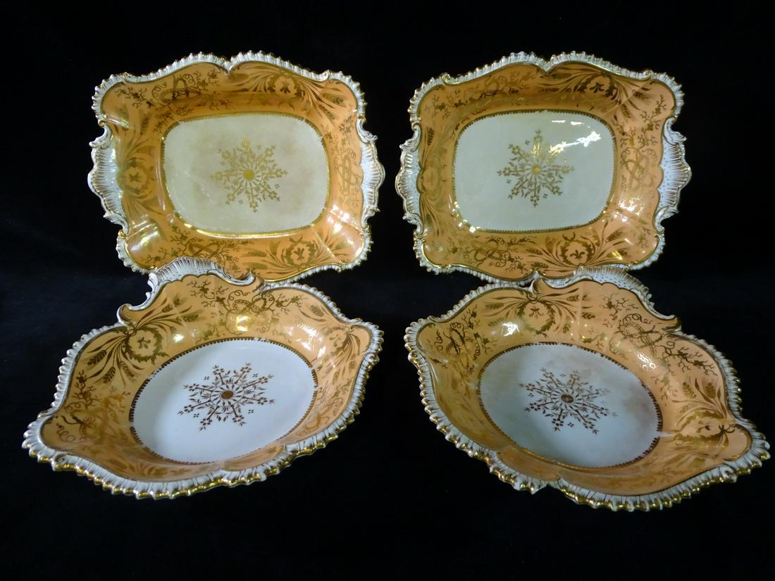 LOT OF 4 ANT.ENGLISH PORCELAIN SERVING PCS.. (1 of 10)