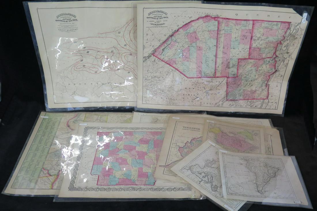 LOT/7 19TH CEN. HISTORICAL MAPS NEW YORK STATE & OTHERS (1 of 7)
