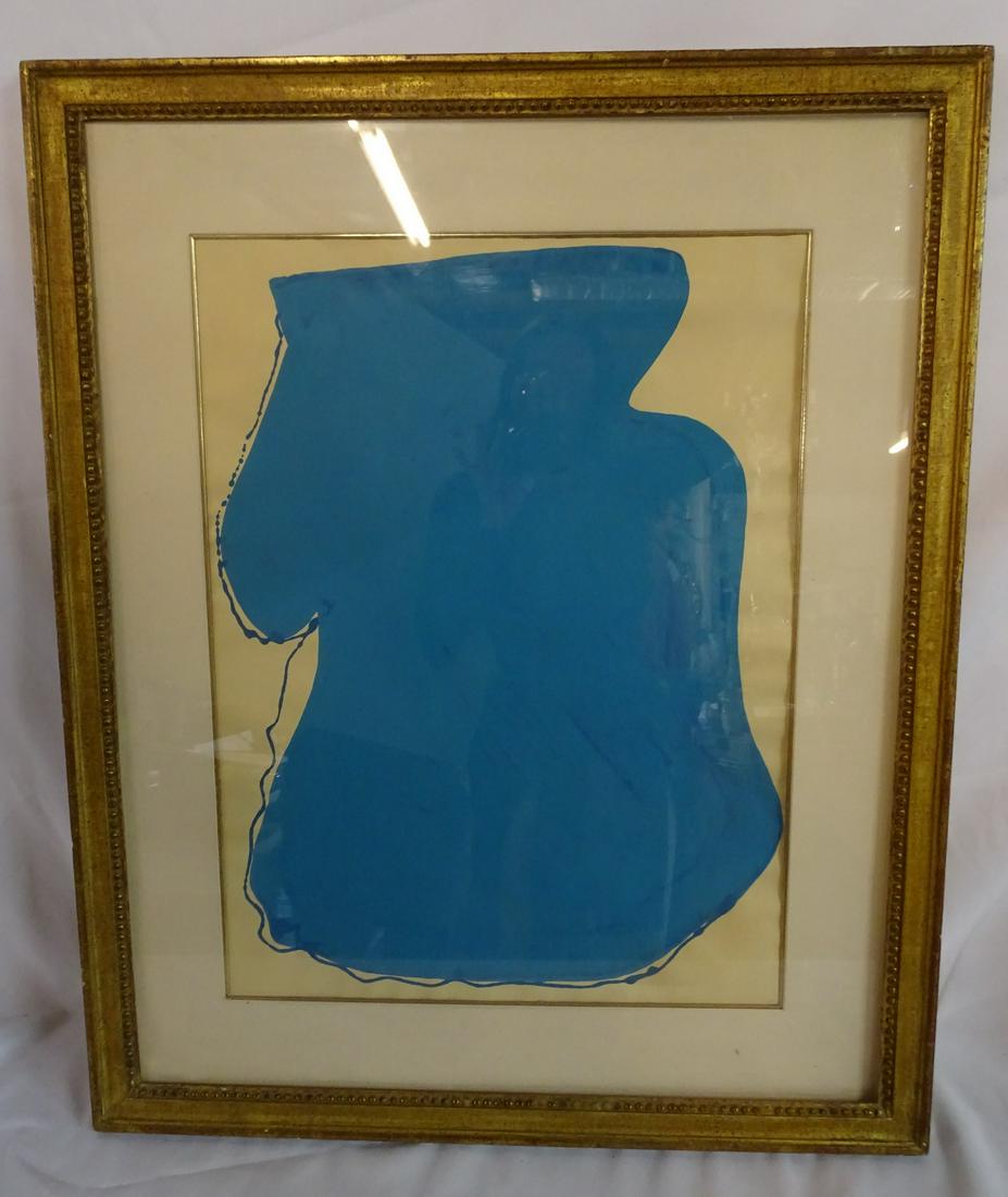 SIGNED COLOR FIELD "STUDY FOR BREATHING FORM" 1967, TEMPERA ON PAPER 18" X 23.5" (SIGNATURE (1 of 9)