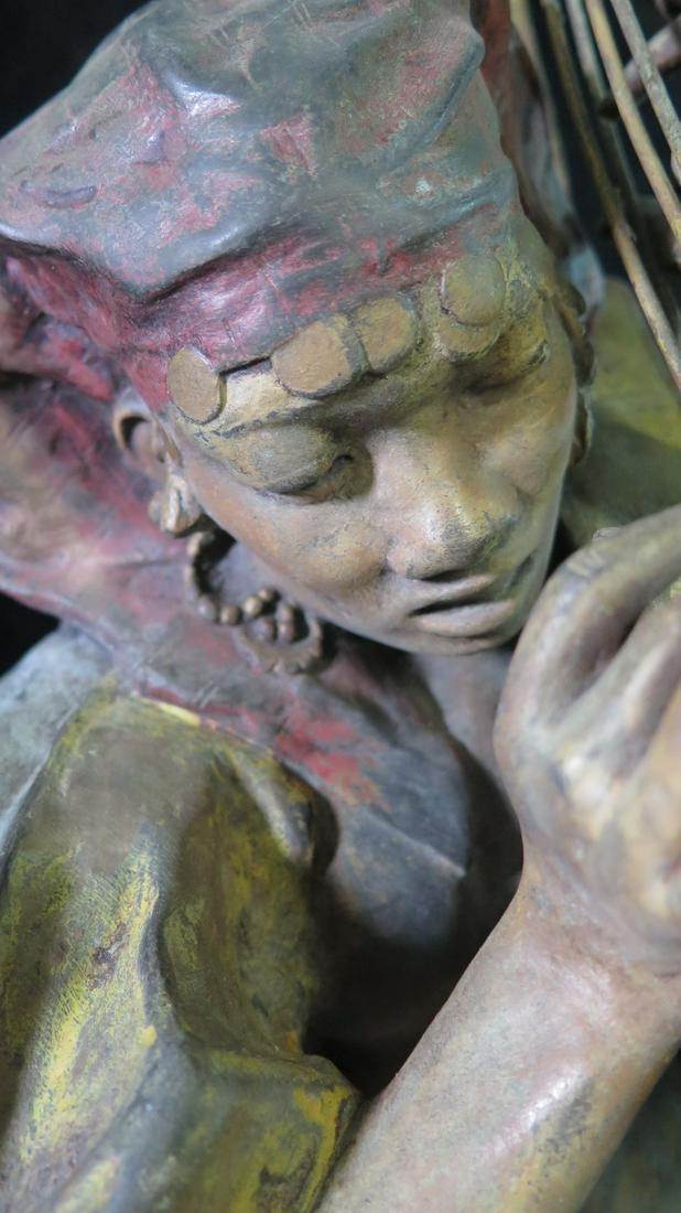 MOORISH INFLUENCED 1920s COLD PAINTED BRONZE SCULPTURE 34" HIGH (1 of 7)