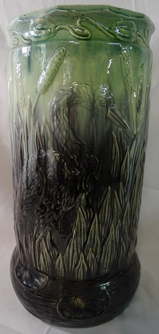 CERAMIC UMBRELLA STAND HERON MOTIF 20.5X12''DIA.. (1 of 6)