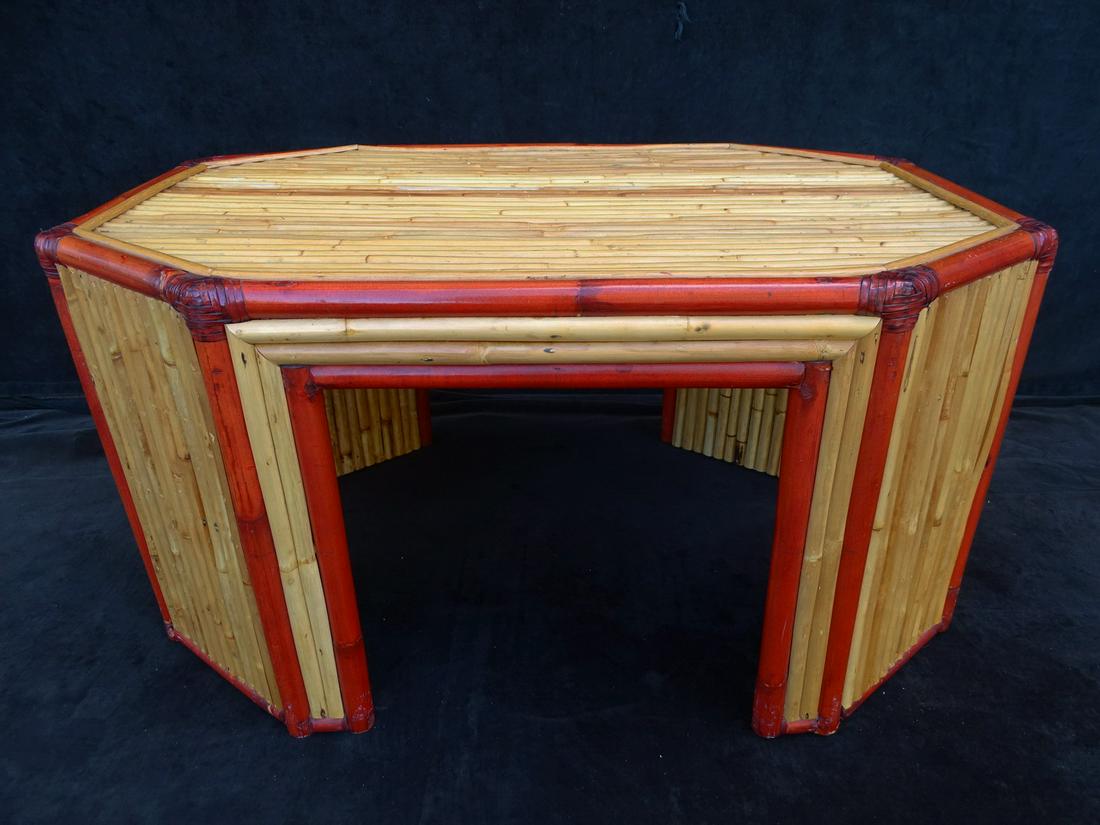 MID CENTURY BAMBOO COFFEE TABLE  19.5X36 24 (1 of 7)
