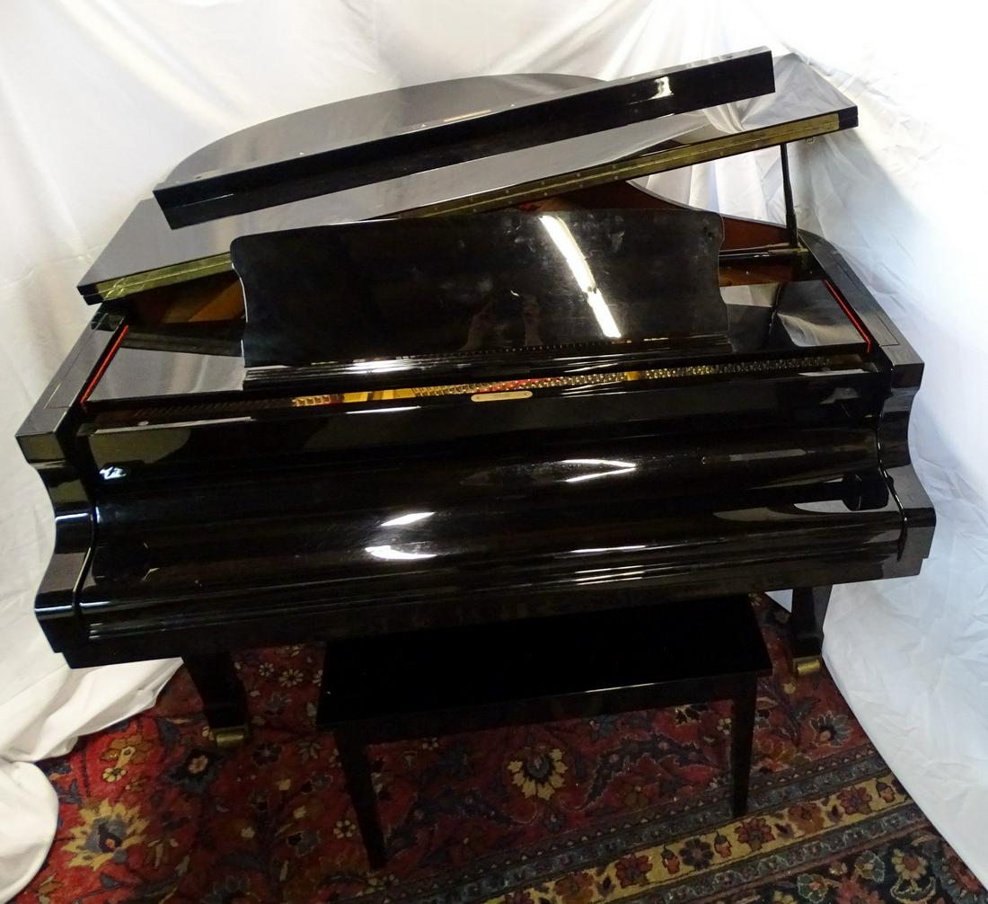 PETROF BLACK LACQUERED GRAND PIANO & BENCH#566099  64''LONG (1 of 19)