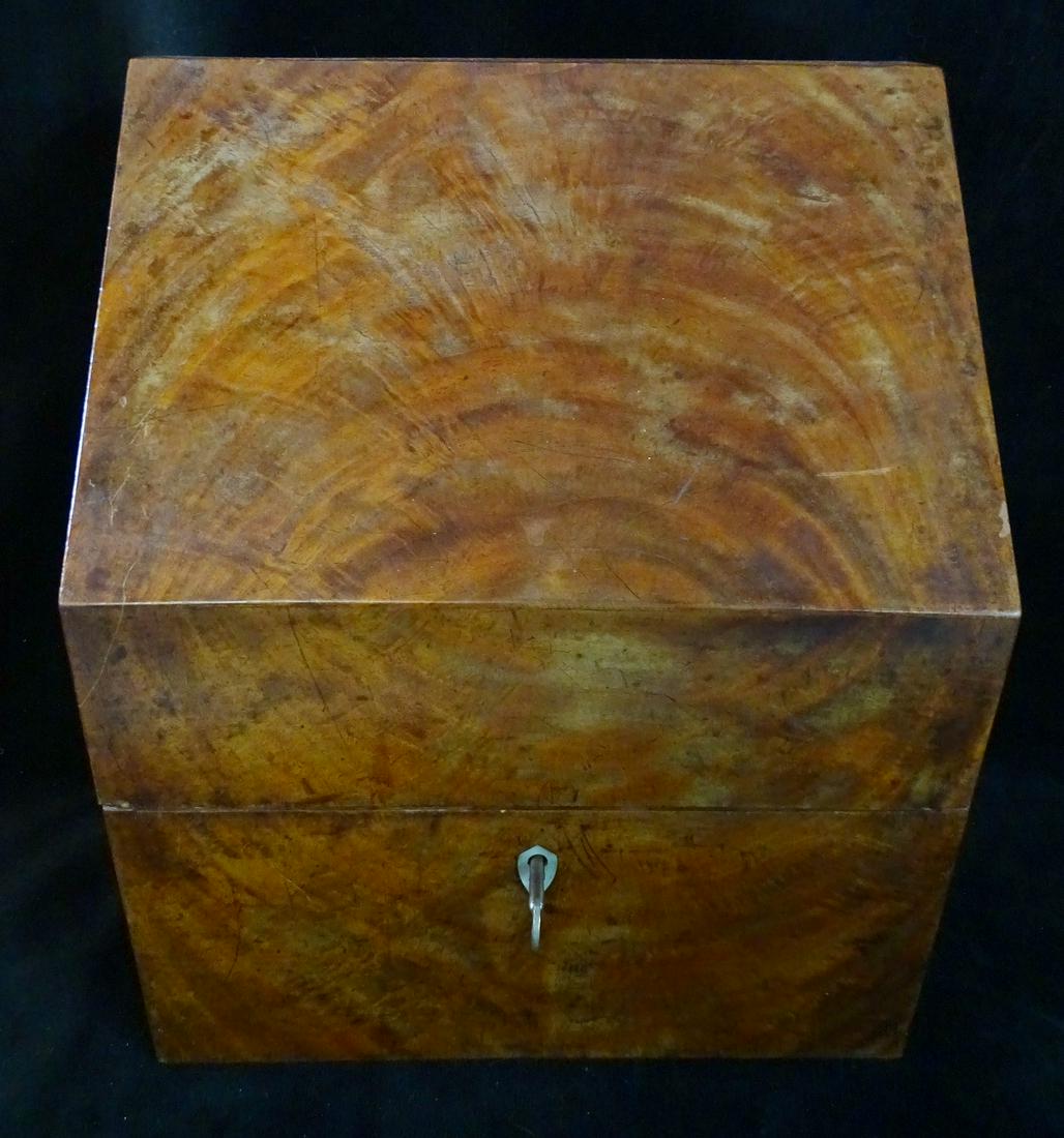 VINTAGE BURL WOOD LETTER BOX 13X11X7 (1 of 6)