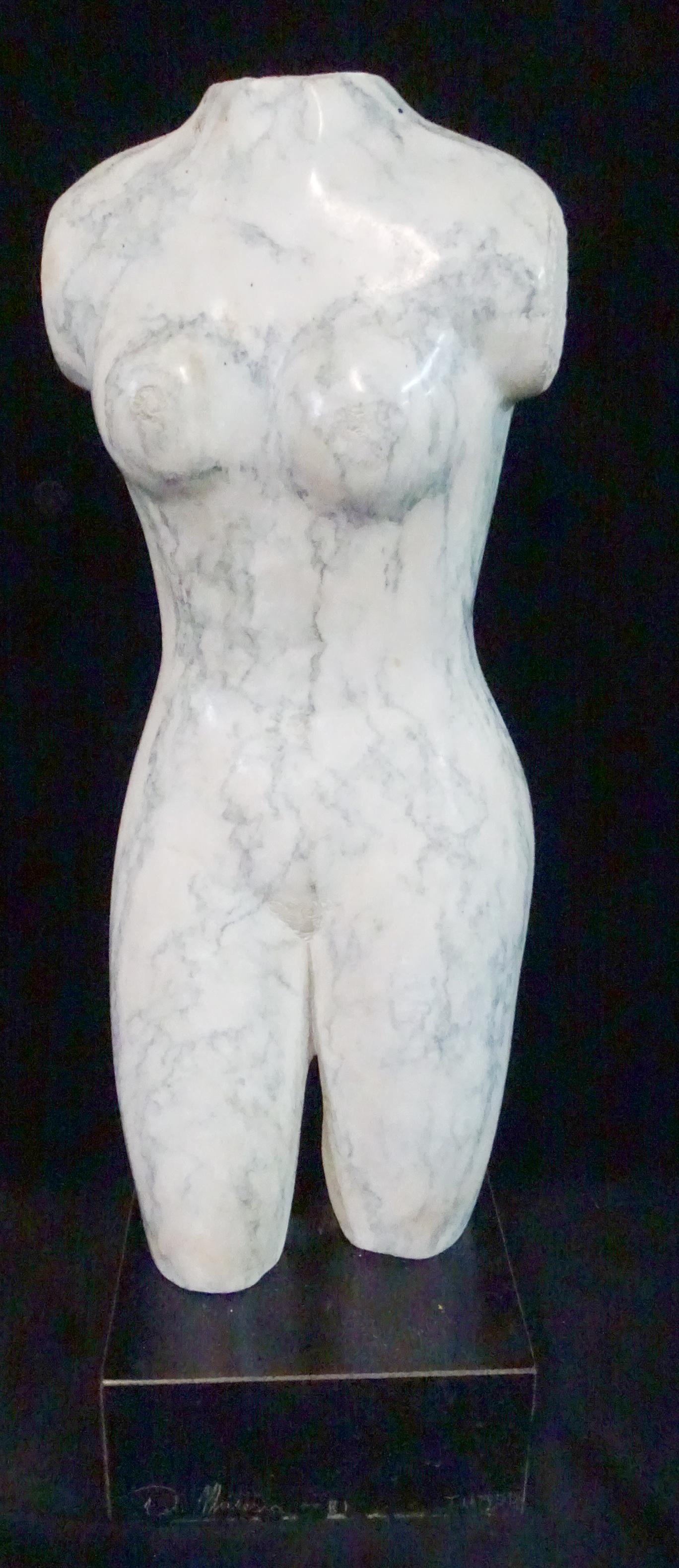 MID CENTURY MARBLE TORSO 19''H.  SIGNED D. MATESIA (1 of 11)