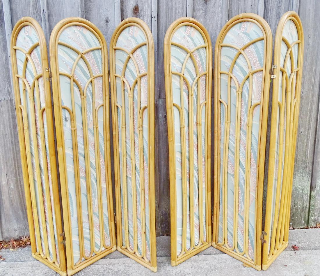 PAIR OF VINTAGE BAMBOO SCREENS/ROOM DIVIDERS (1 of 11)