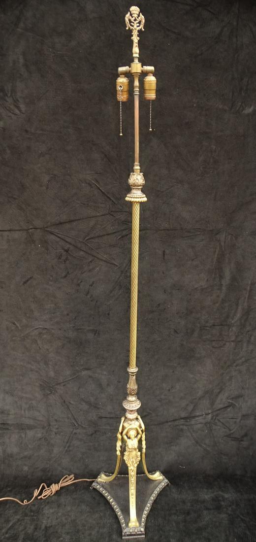 FIGURAL BRONZE & METAL FLORENTINE LAMP 65" H (1 of 8)