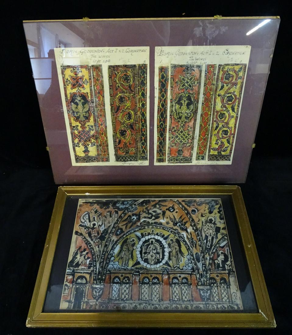 BORIS GODOUNOV METROPOLITAN OPERA 1953 SET DESIGNS MIXED-MEDIA/PAPER 11.5" X 16" IMAGE (1 of 15)