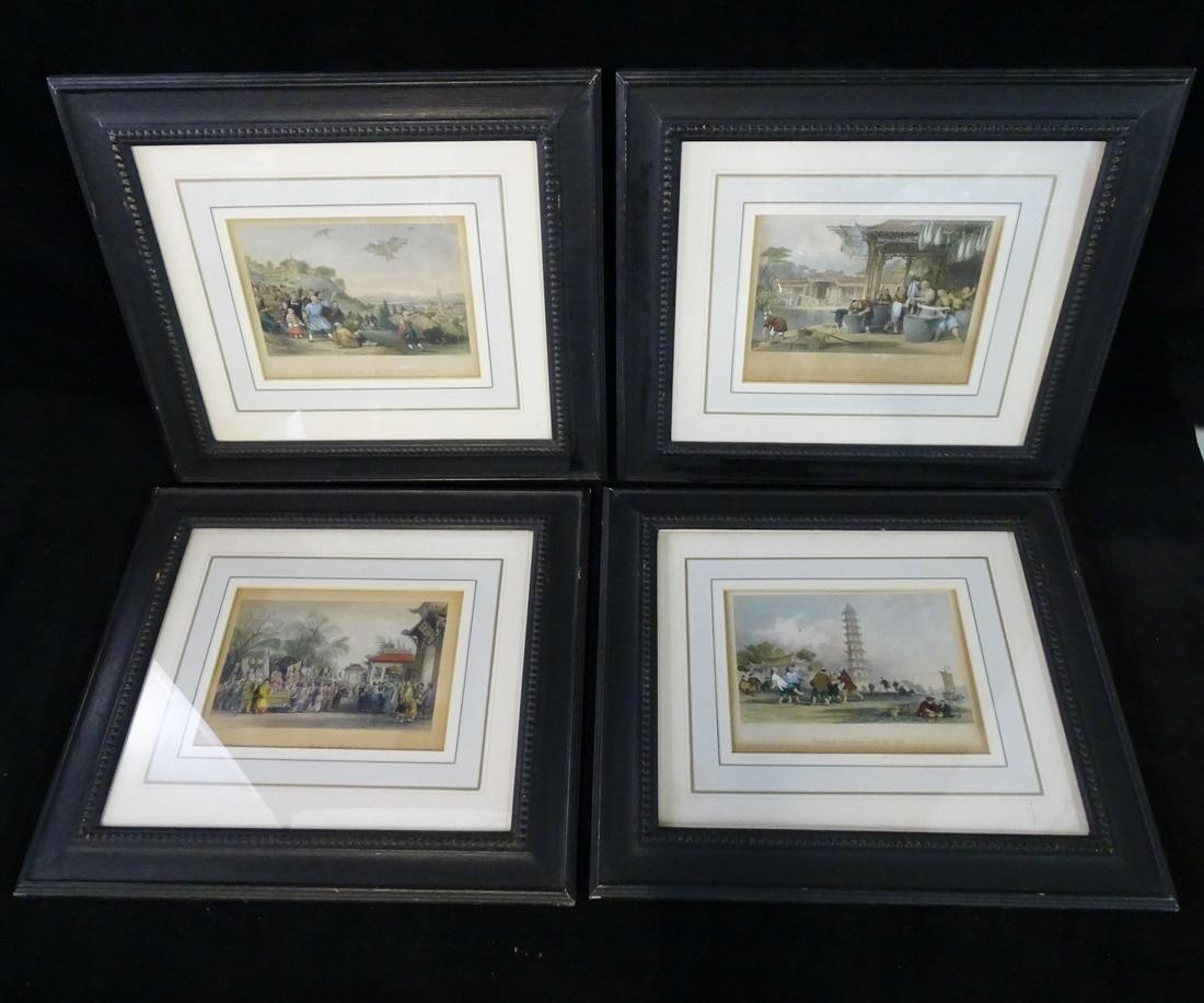 LOT/6 HAND COLORED ENGRAVINGS ALLOM MANDARIN CHINA CA. 1843 14.5" X 17.5" FRAME (1 of 20)