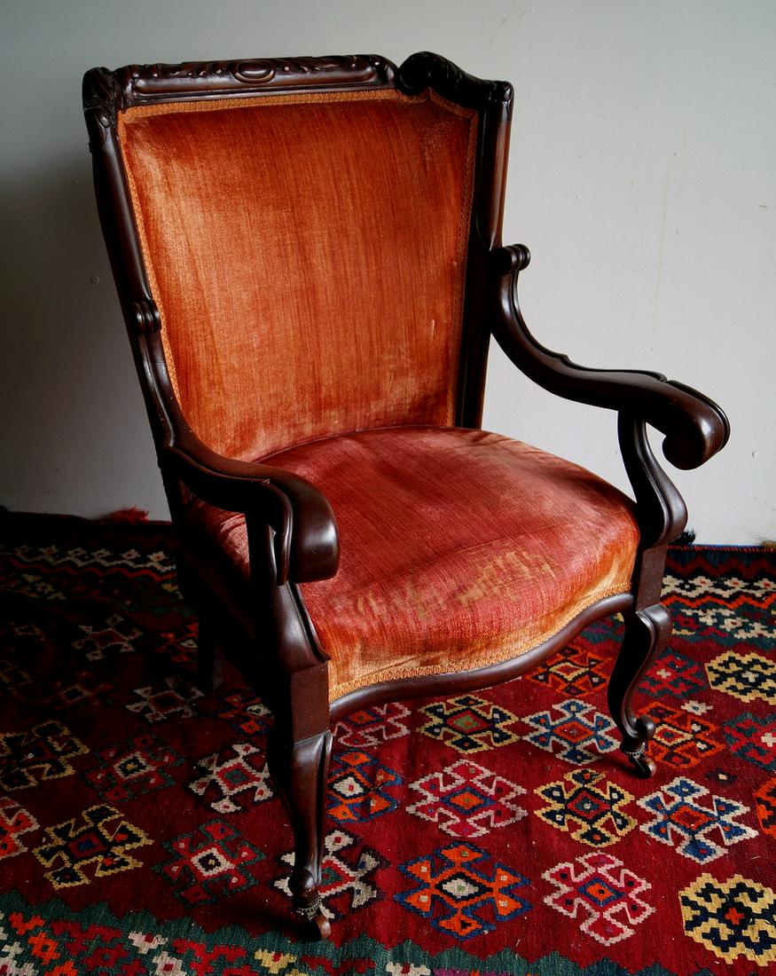 LOUIS XV OPEN ARM CHAIR 37" HIGH 24" WIDE: LOUIS XV OPEN ARM CHAIR 37" HIGH 24" WIDE