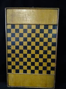 ANTIQUE 19TH CEN. WOOD GAME/CHESS BOARD 18.5" X 29.25": ANTIQUE 19TH CEN. WOOD GAME/CHESS BOARD 18.5" X 29.25"