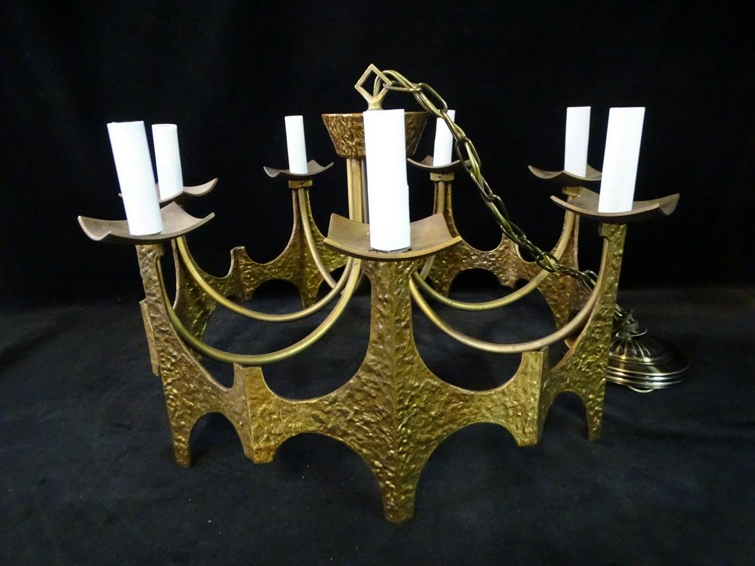 MOE BRIDGES MIDCENTURY BRUTALIST CHANDELIER 22.5X19''DIA.. (1 of 4)