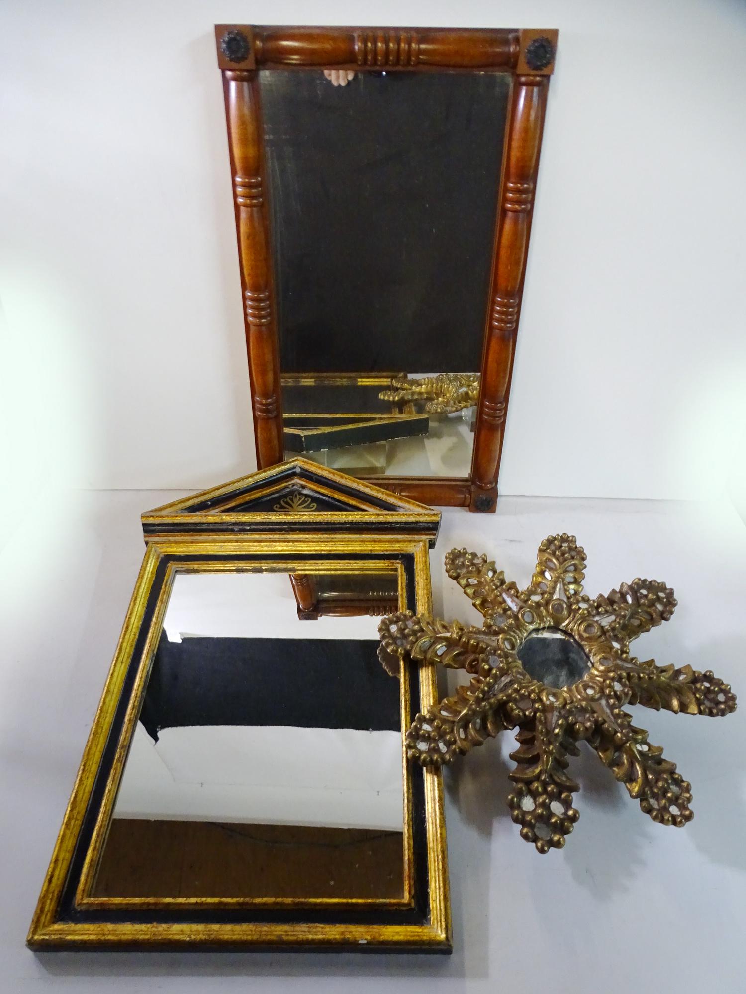 GROUP OF 3 MIRRORS  (INC. FLINT HORNER FEDERAL STYLE)  27X13 LARGEST (1 of 15)