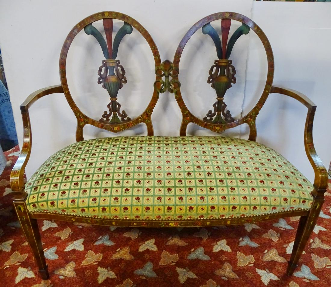 ADAM STYLE FINLEY DECORATED DOUBLE BACK SETTEE (1 of 9)