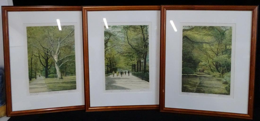 SET/3 ROBERT ALTMAN ARTIST'S PROOFS, STAMPED/SIGNED/NUMBERED, "CENTRAL PARK II, III, IV", 10.25W X (1 of 19)