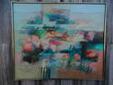 SIELKER OIL ON CANVAS ABSTRACT 41X29