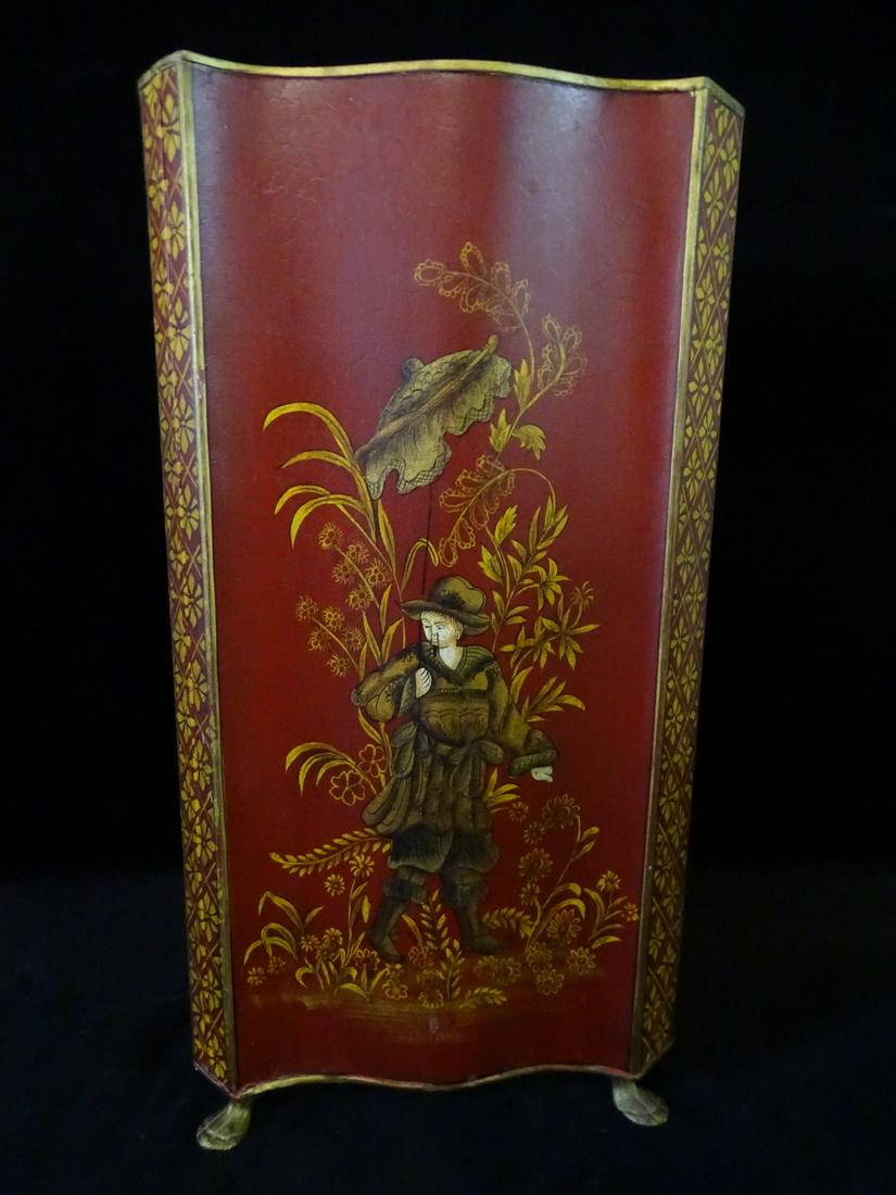 CHINOISORIE TOLE UMBRELLA STAND 18X9.5 (1 of 9)