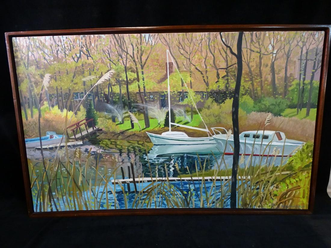 NANCY WISSMAN-WIDZIG, AFTERNOON LIGHT OIL ON CANVAS, 1986, 22" X 36" IMAGE (1 of 16)