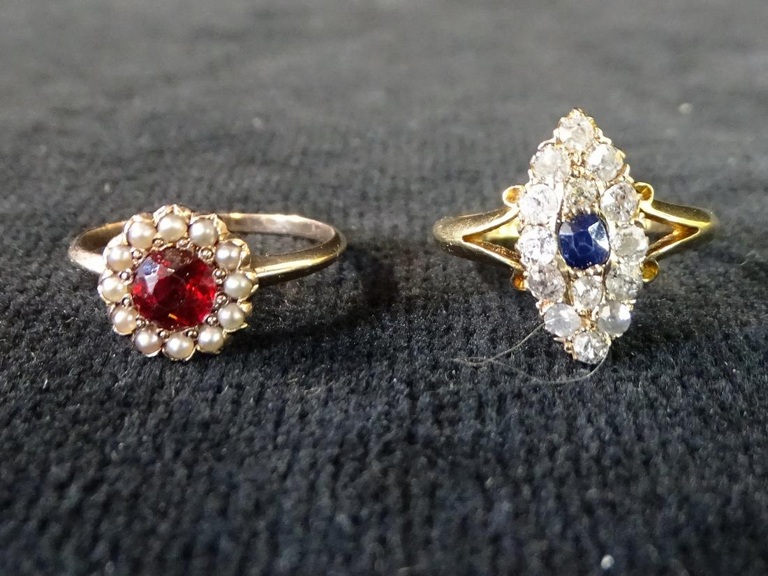 2 14KT RINGS 1W/ DIA.. (1 of 8)