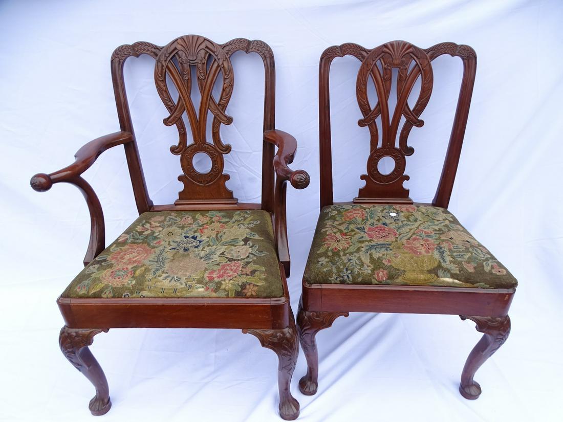 SET OF 5 GEORGIAN  STYLE DR CHAIRS 1ARM 4SIDES (1 of 20)