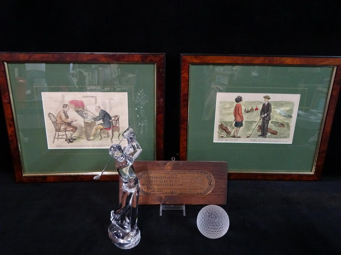 BACCARAT CRYSTAL GOLFER AND TIFFANY GOLF BALL (1 of 11)