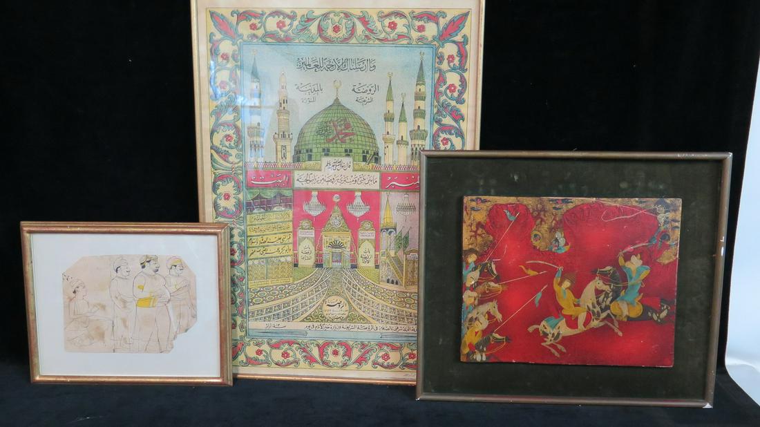 LOT OF TRADITIONAL ISLAMIC ART 22.5 X 13 LARGEST IMAGE: LOT OF TRADITIONAL ISLAMIC ART 22.5 X 13 LARGEST IMAGE