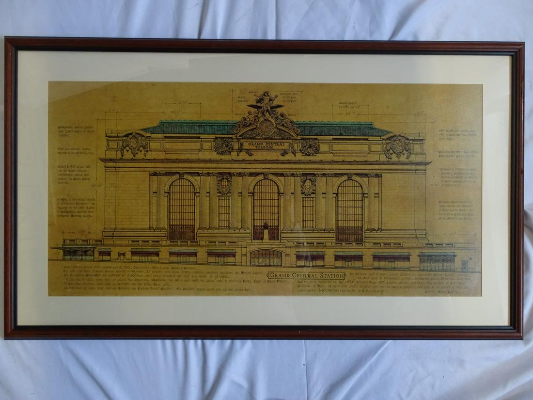 GRAND CENTRAL TERMINAL PRINT, 16.5 X 33.25 IMAGE, 23.5 X 40.5 OVERALL (1 of 4)