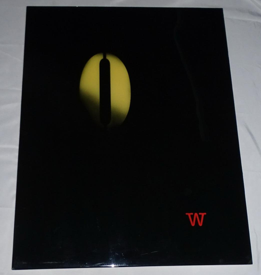 CONTEMPORARY MINIMALIST PAINTING, LACQUERED BLACK ACRYLIC ON WOOD, SIGNED ON VERSO (1 of 3)