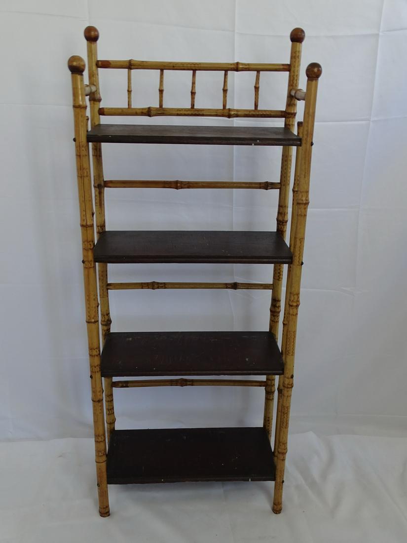 VINTAGE BAMBOO 4 TIER ETEGERE 45 3/4" X 19" X 9" (1 of 7)