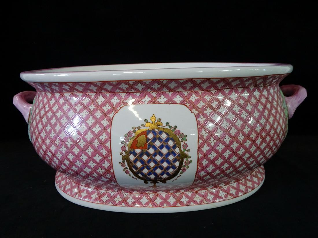CHINESE FOOT BATH W/KOI MOTIF INTERIOR BOWL 8 1/2" X 22" X 7" (1 of 10)