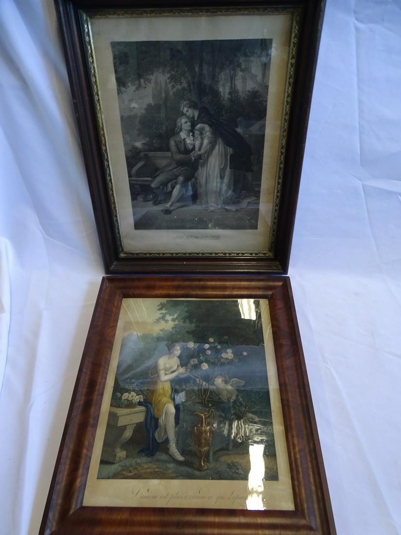 PAIR OF ENGRAVINGS, DIE ERWARTUNE AND LAMOUR ETS PLUS…20.15 X 16.5 IMAGE, 25.75 X 21.75 OVERALL (1 of 15)