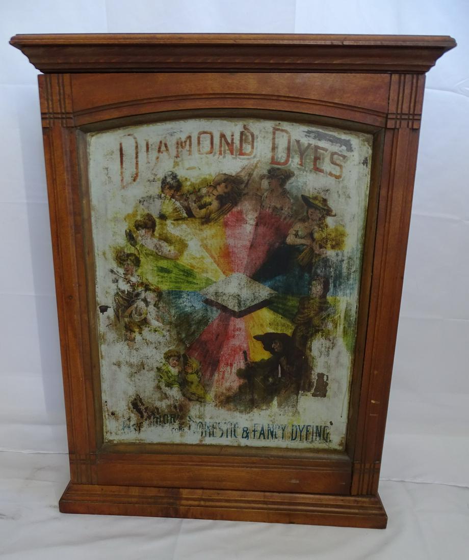 VINTAGE "DIAMOND DYES" DISPLAY CABINET 30 X 23 X 10 (1 of 16)