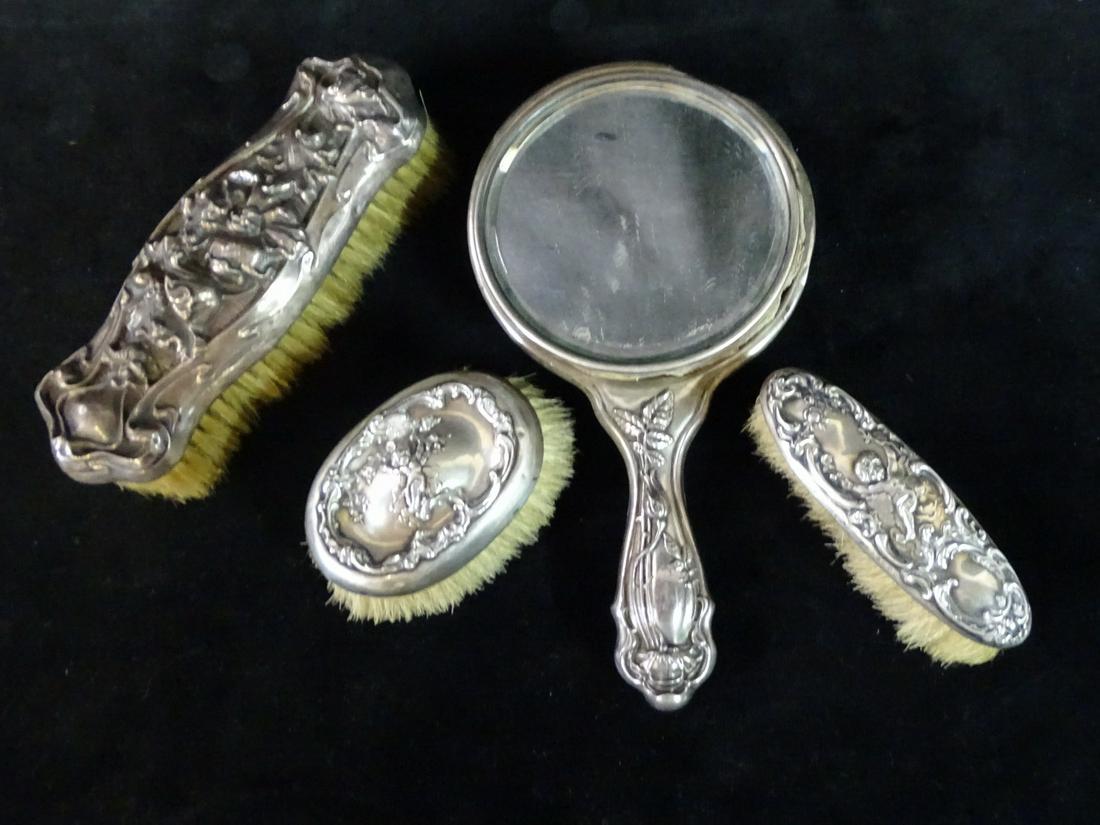 STERLING SILVER DRESSER SET  MIRROR 9''X 5'' (1 of 15)