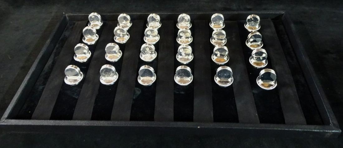 LOT OF 24 SILVERPLATE PLAVE CARD HOLDERS 1''X .75 '' (1 of 4)