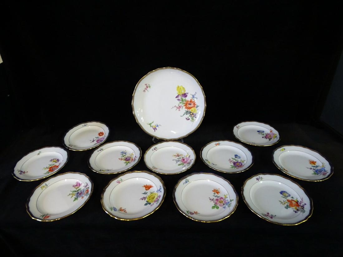 MEISSEN 12 PIECE PORCELAIN DESSERT SET, 10 AT 5" (1 of 11)