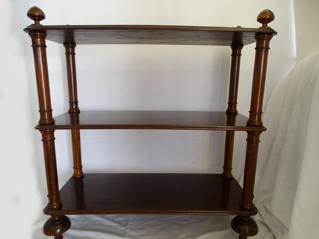 DESSERT TROLLEY, ENGLISH STYLE, SOLID MAHOGANY , WHEELED BRASS CASTORS 51H X 47.5W X 21D: DESSERT TROLLEY, ENGLISH STYLE, SOLID MAHOGANY , WHEELED BRASS CASTORS 51H X 47.5W X 21D