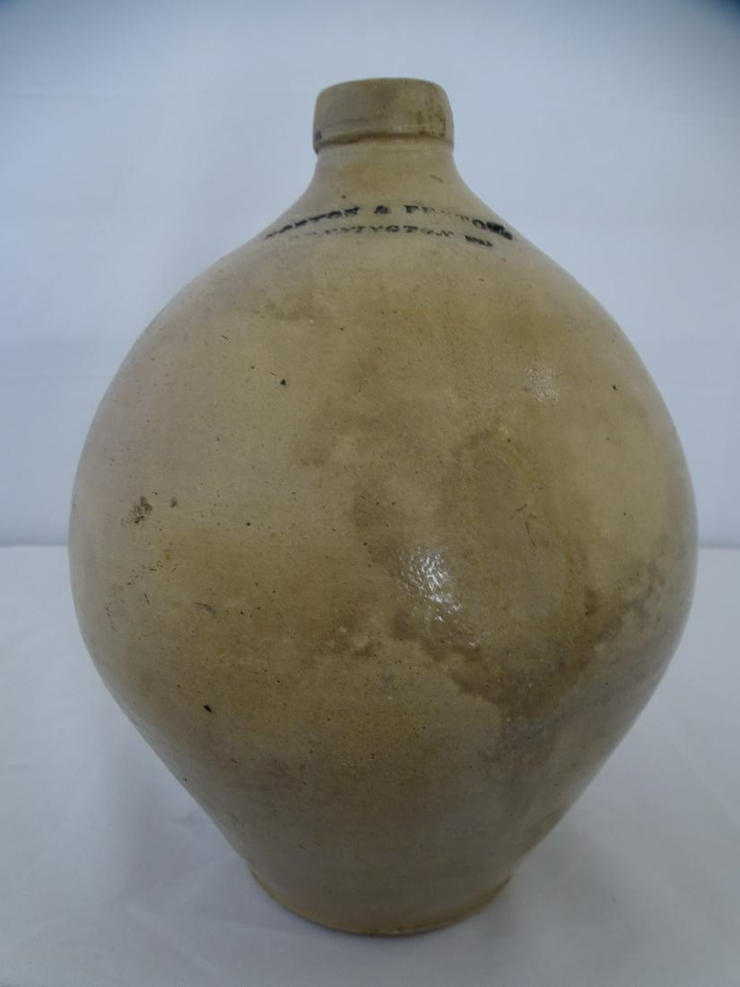 NORTON & FENTON STONEWARE JUG 13.75"H, BENNINGTON, VT, 11"H (1 of 5)