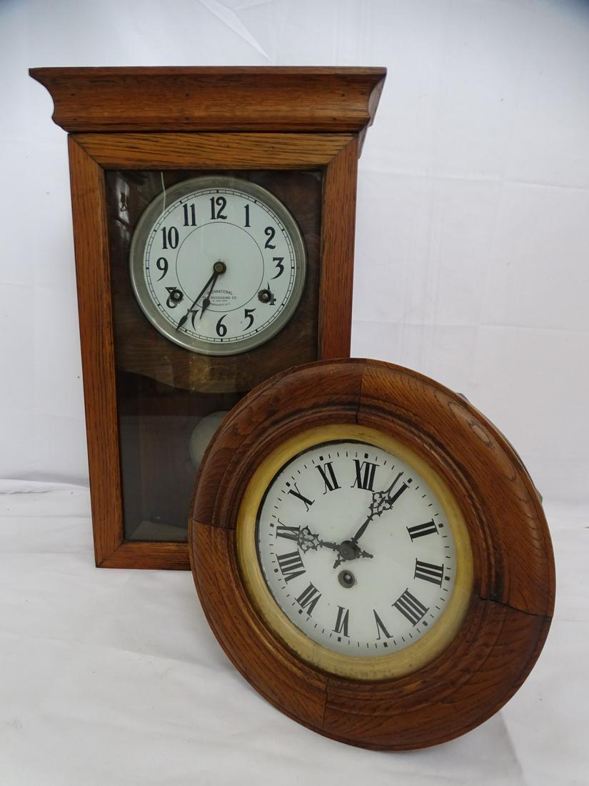 INTERNATIONAL OAK WALLCLOCK 23X14.5X9 AND OAK GALLEY 12''DIA. (1 of 14)
