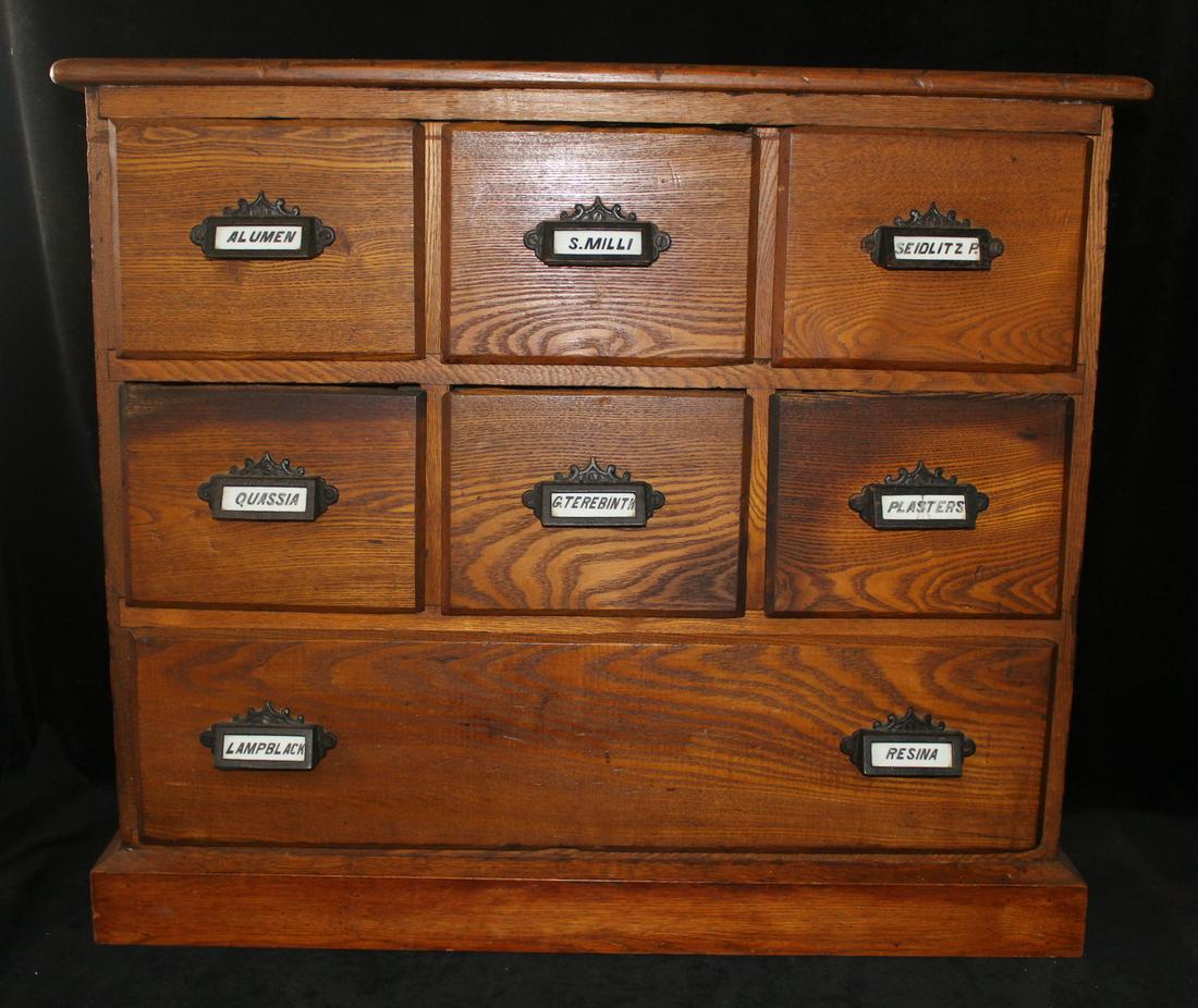 ANTIQUE APOTHECARY CABINET 27.5 X 32 X 12.75 (1 of 9)