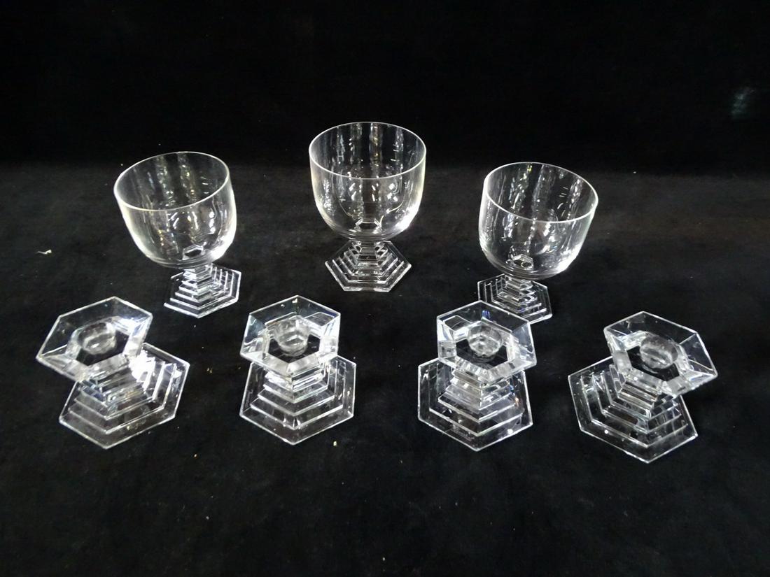 7PCS. BACCARAT 4 CANDLESTICKS AND 3 GLASSES 4''H (1 of 13)