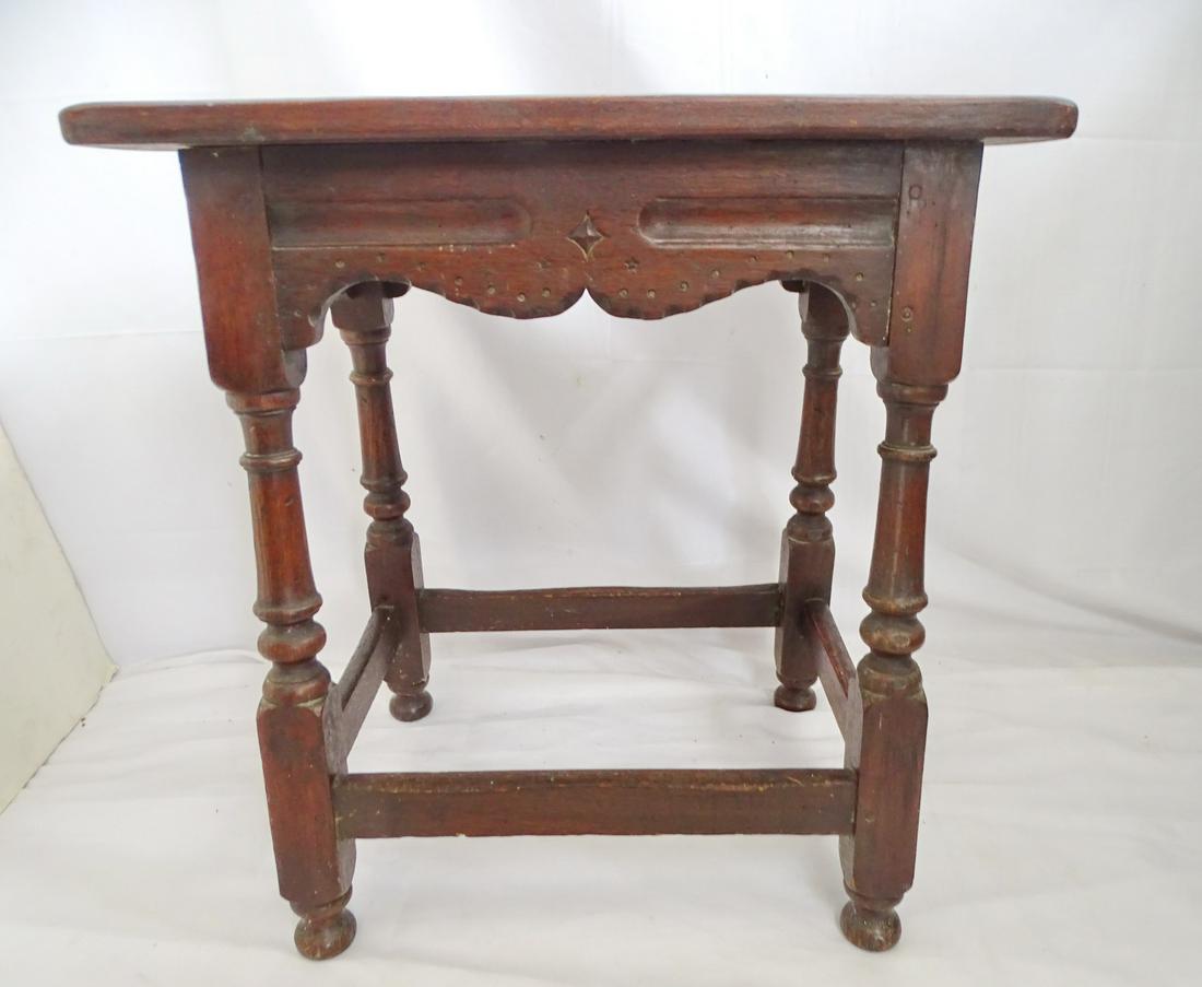 ANTIQUE SIDE JOINT TABLE / STOOL 21" HIGH, 12.5" X 20" (1 of 8)