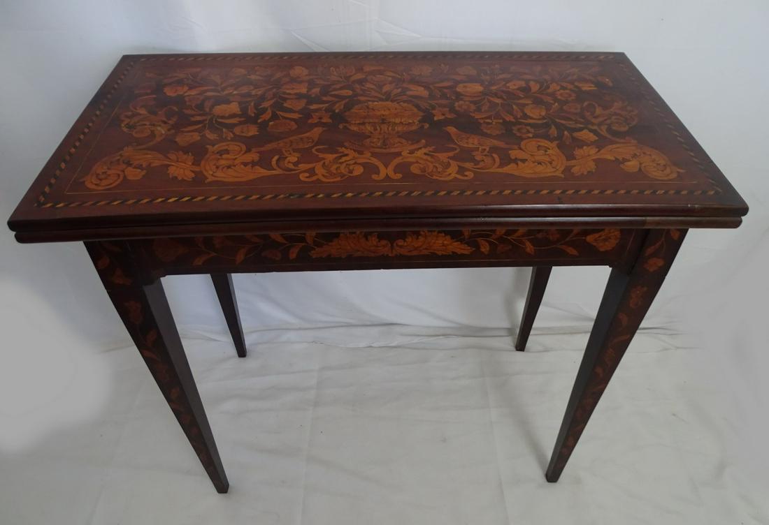 19C DUTCH MARQUETRY FOLDOVER CARD TABLE 30 X 33 X 16.5 (1 of 20)