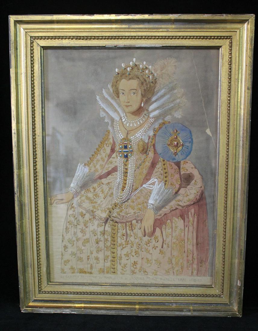 OLD MASTER DRAWING OF A WOMAN 20 X 15.25 OVERALL (1 of 7)