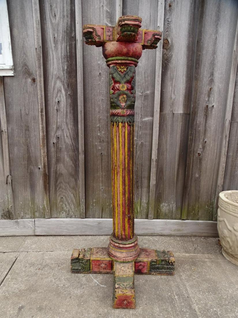 ASIAN POLYCHROME PEDESTAL 59" HIGH (1 of 12)