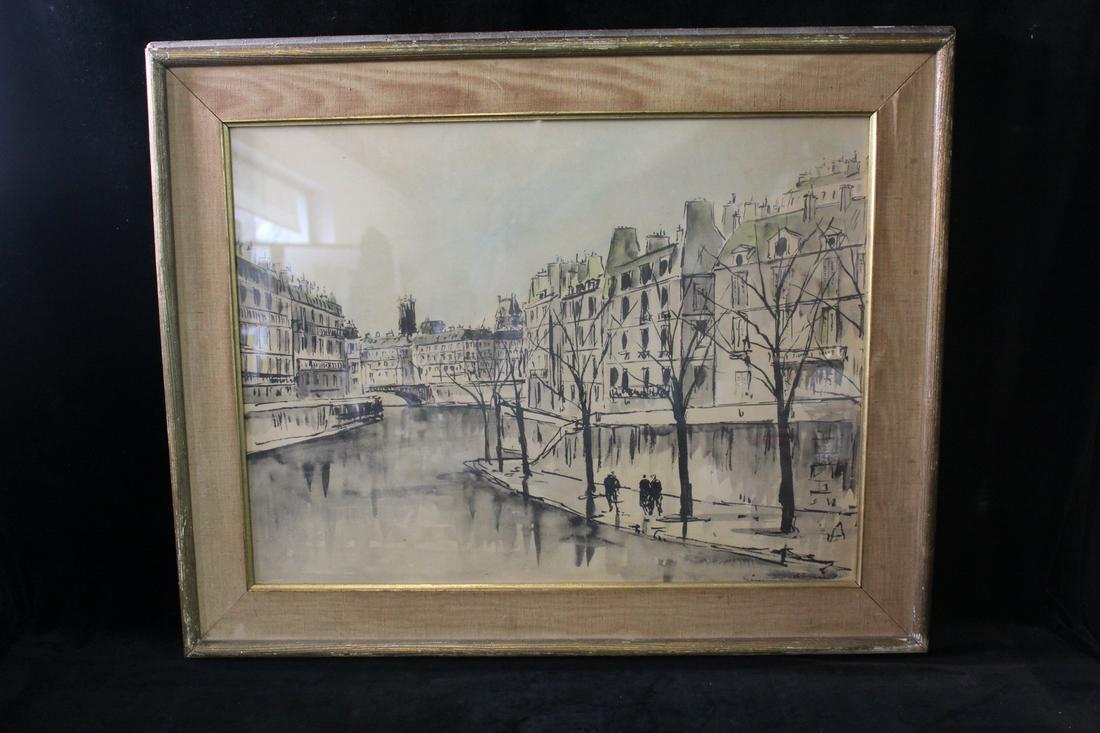 LE QUAI D'ORLEANS, PARIS PRINT STREET SCENE 24 X 30 OVERALL (1 of 9)