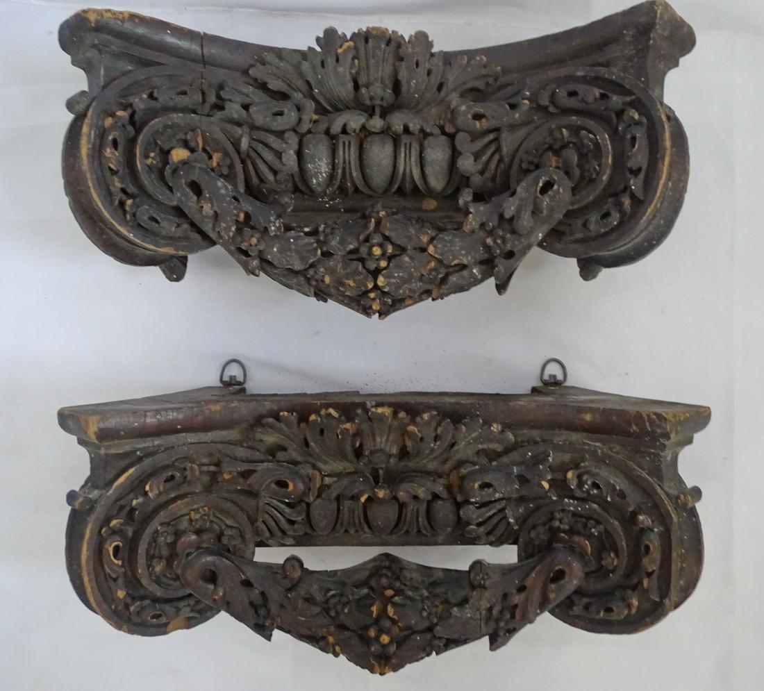 (2) ANTIQUE ARCHITECTURAL FRAGMENTS ( 8 1/4" X 18 1/2" X 6 1/2") (1 of 16)