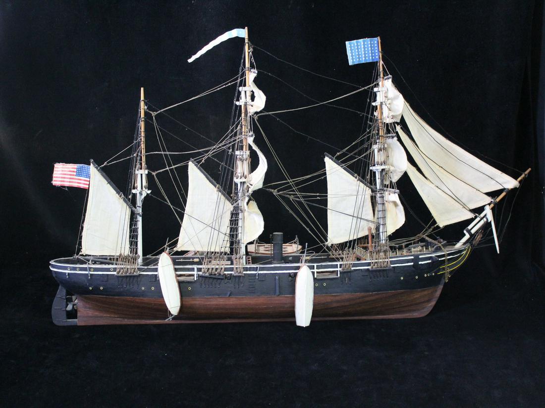 USSS KEARSARGE SHIP MODEL 17" X 31" X 4" (1 of 12)