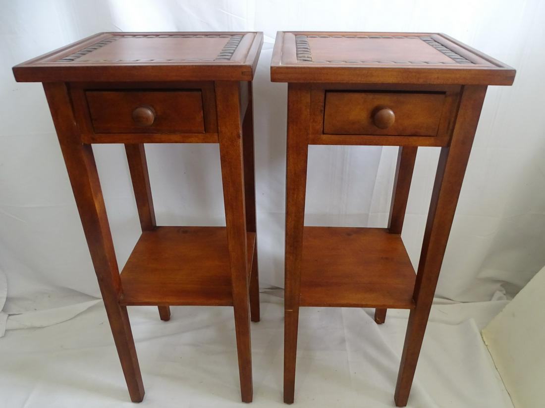 PAIR OF PINE 1 DRAWER STANDS 32" X 14" X 14" (1 of 7)