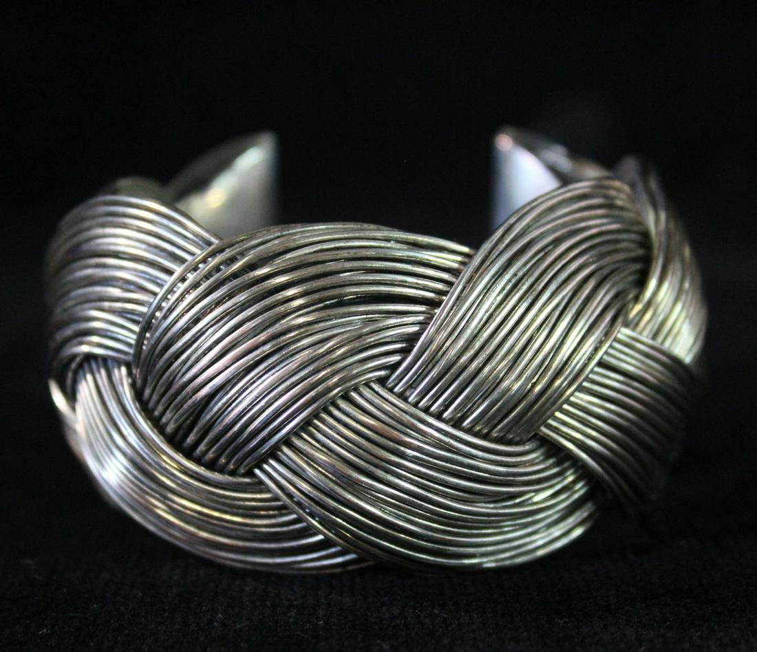 EMILIO PUCCI PARIS BRAIDED WIRE CUFF BRACELET, 1.5" THICK, (1 of 7)
